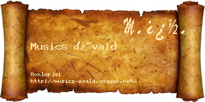 Musics Évald névjegykártya